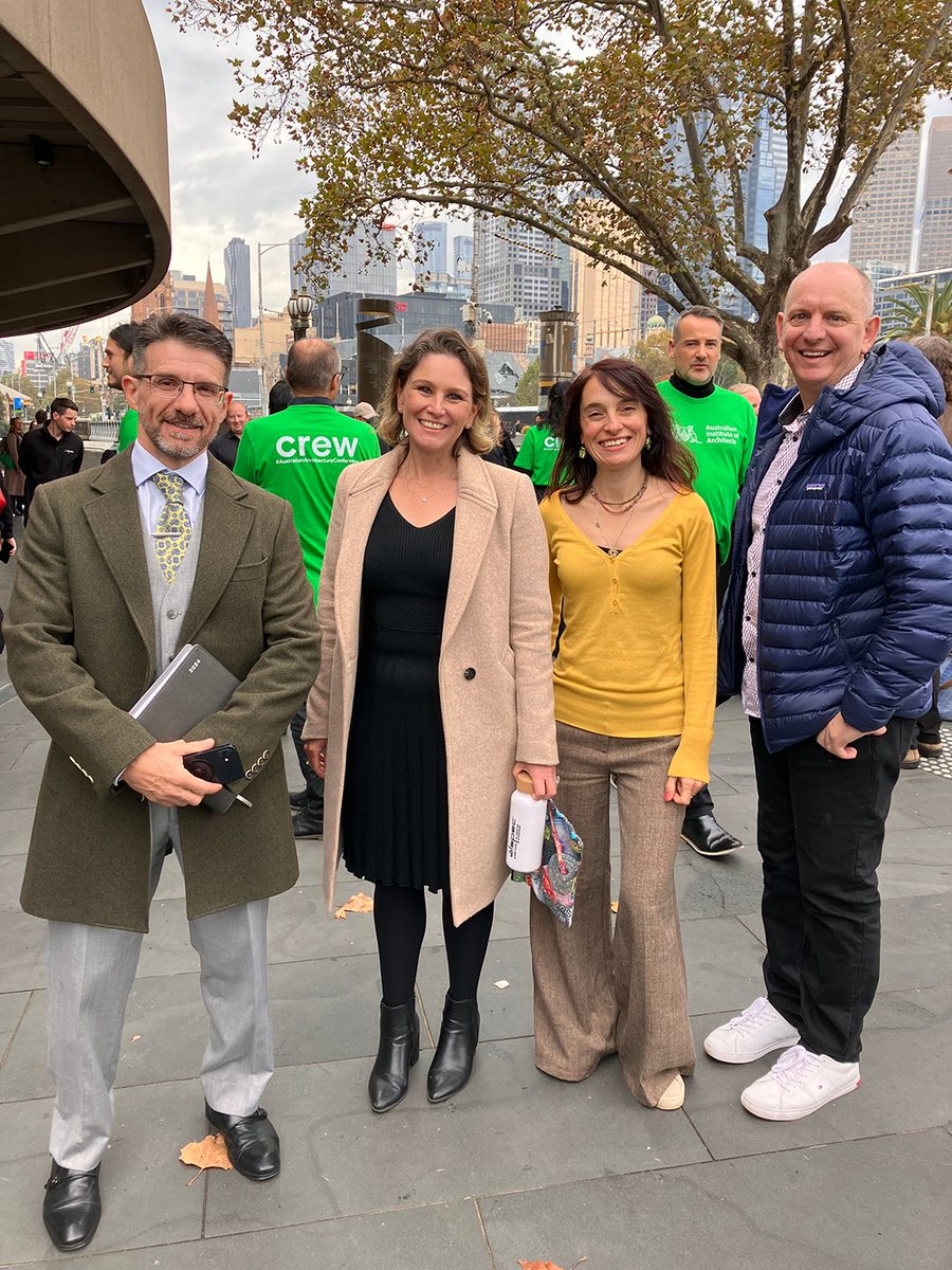 The BlueScope team are currently attending the @AusINSArchitect Conference in Melbourne. 

Photo (L to R) Will Pereyra, Lysaght, Lucy Carson, Duygu Tany and Nathan Blackwell, @BlueScopeAus 

#AIA2024 #AIA #BlueScopeAUS