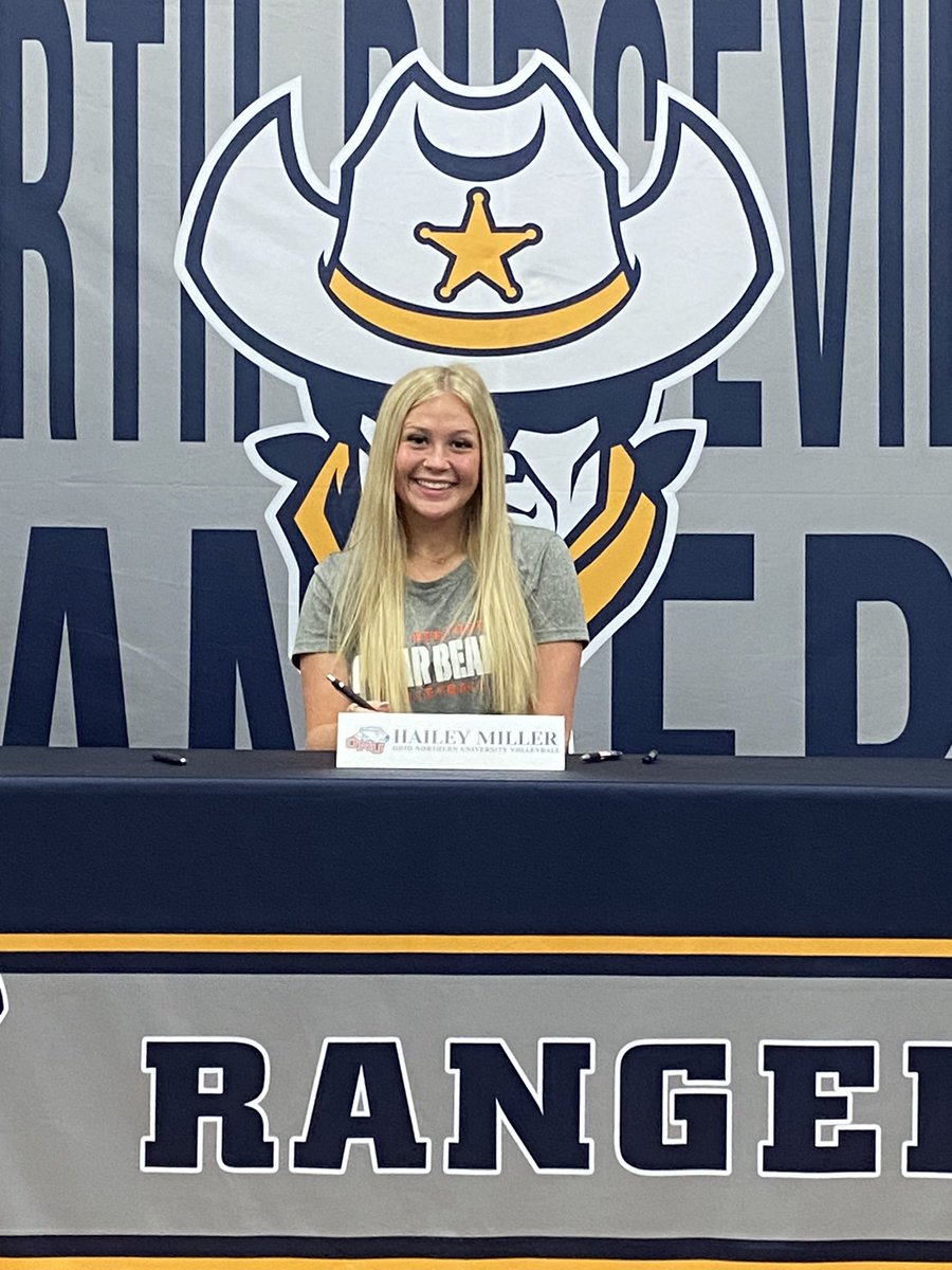 NRHSVball's tweet photo. Congratulations to Hailey and Maddie as they signed their college letters of intent this week to play volleyball at Ohio Northern and Mount Union! We wish you all the best in this new chapter of your volleyball careers. Go Polar Bears &amp; Raiders! 🧡💜 https://t.co/DTE3fvyMQn