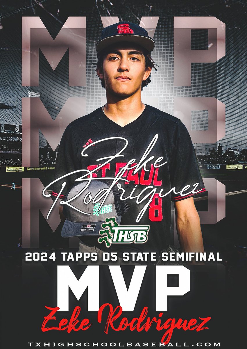 Zeke Rodriguez, Jr, RHP, Shiner St. Paul Winning Pitcher, 7 IP, 5 Hits, 1 Run, 3 BB, 8 K 1-4, 3B, 2 RBI, 2 Runs @TAPPSBaseball @TxHS_Baseball