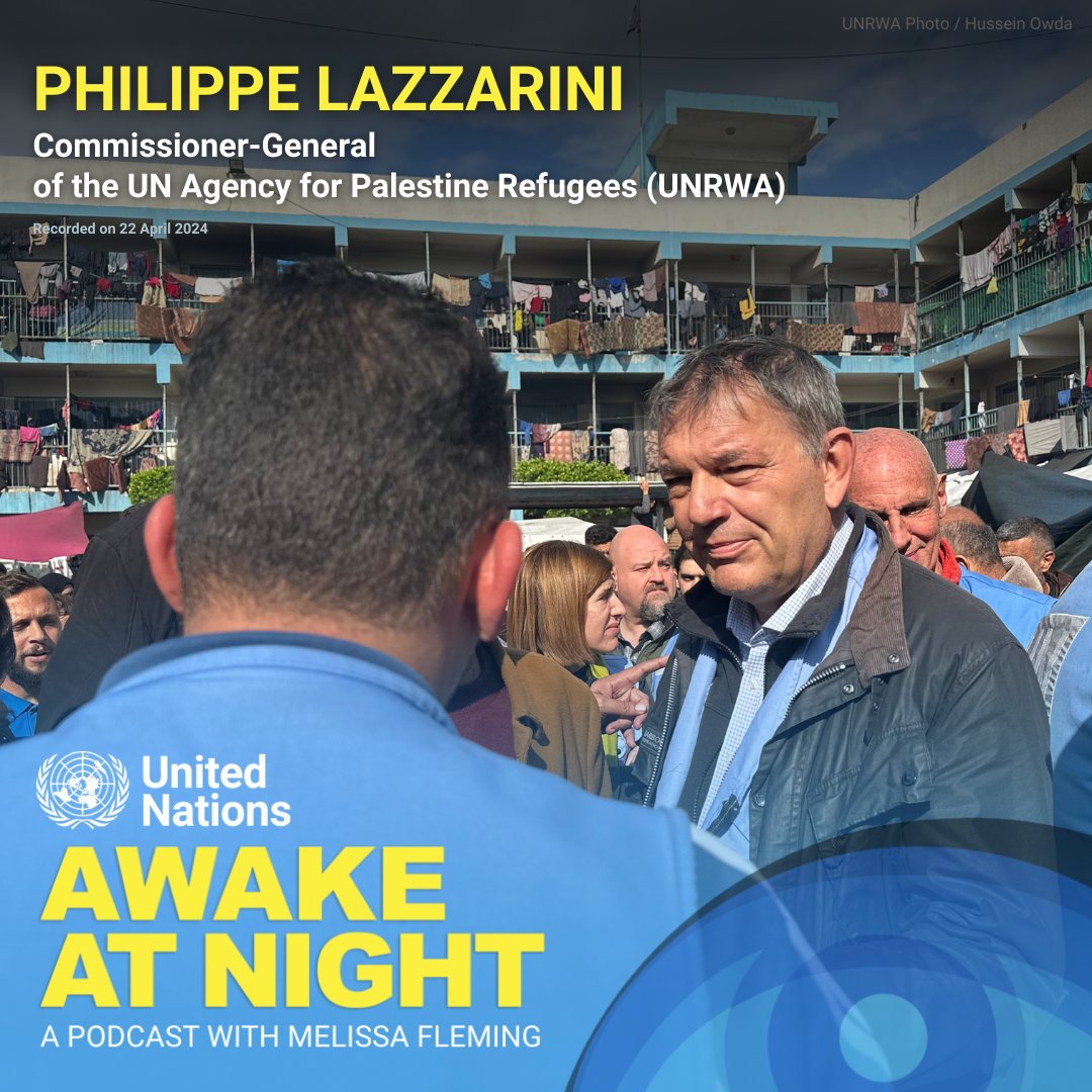 With untold lost lives & people on the brink of famine, Gaza is enduring unprecedented suffering. In the new season of our Awake At Night podcast, @MelissaFleming speaks with @UNRWA's @unlazzarini about his tireless efforts to help amid the devastation. bit.ly/3QIfWal
