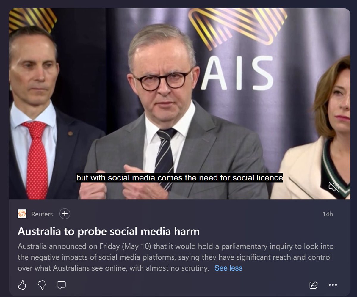 What Albo is saying is that you are not considered capable of looking at a social media post, unless the government has deemed it appropriate first. In contrast, @elonmusk is saying you should be able to make your own mind up.