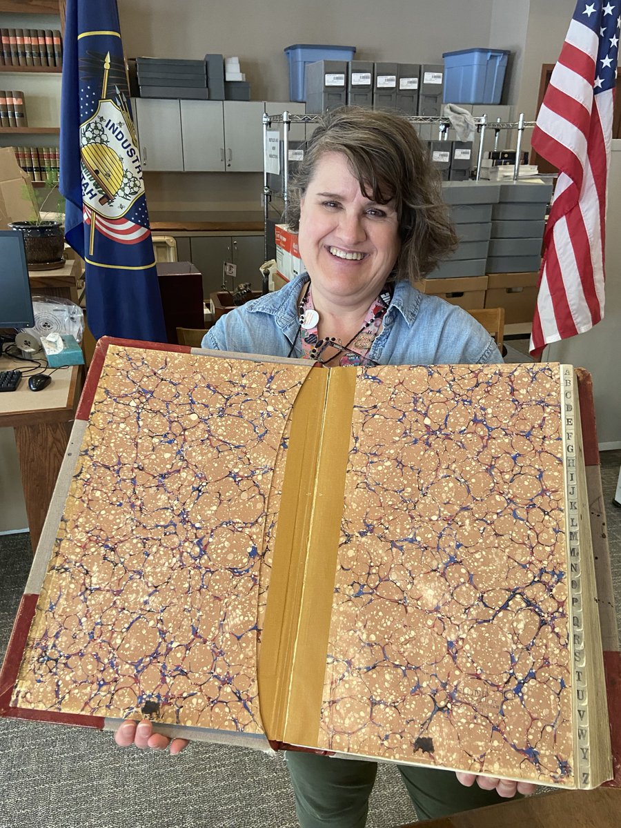 Reference Archivist Heidi found this lovely marble inside the Uintah County Court Civil registers of action book from 1909. Thanks for the #MarbledMonday content! If you're looking for court records, or any other historic records, you can reach Heidi at archivesreference@utah.gov