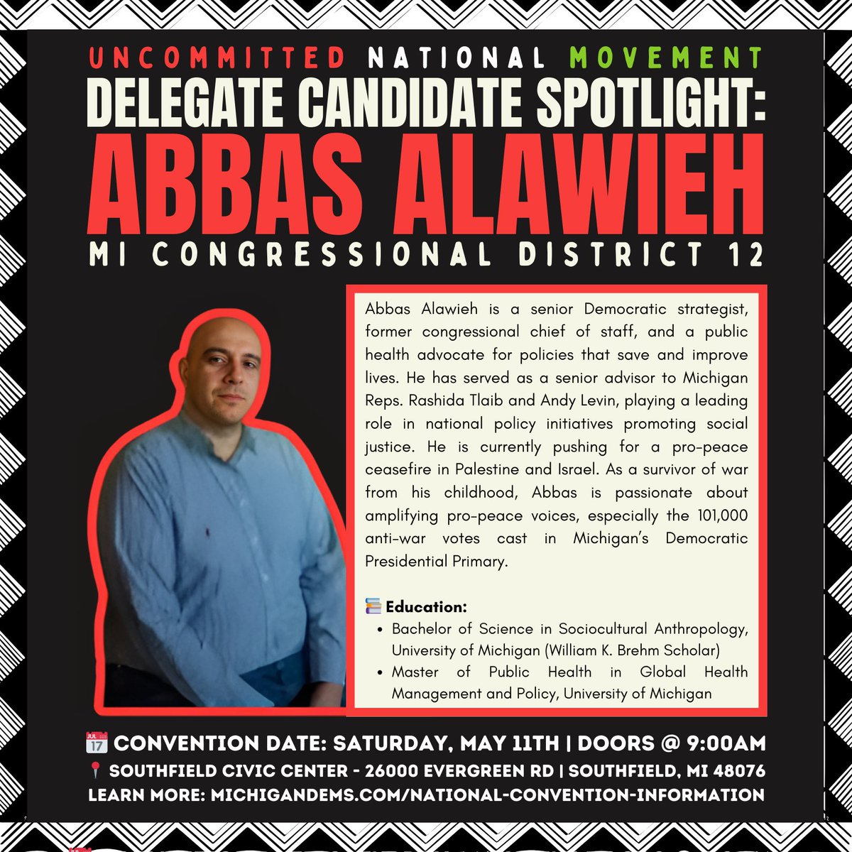 Meet our uncommitted delegate candidates in Michigan for the Democratic National Convention! At the convention, they will propose that the party’s platform call for a permanent ceasefire in Gaza and for the US to halt all military aid to Israel.