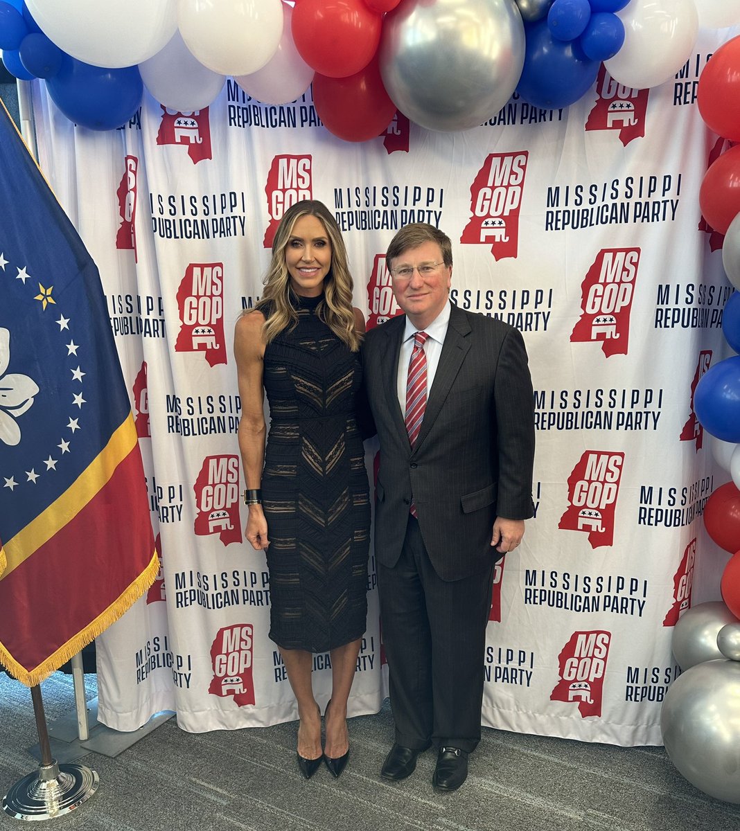 Honored to host @LaraLeaTrump in Mississippi tonight. Mississippi and @MSGOP are stronger than ever. And in November, we’re going to make America stronger by electing Donald J. Trump president. #MAGA