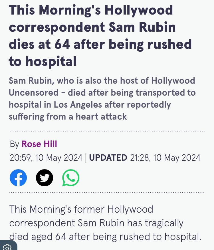 “It was especially nice last night to attend a Passover where all the adults in attendance were lucky enough to have been vaccinated.”

KTLA Sam Rubin #diedsuddenly from a heart attack
(May 2024) 🕊️

CREDIT: @Marbles34 

#FullyVaccinated