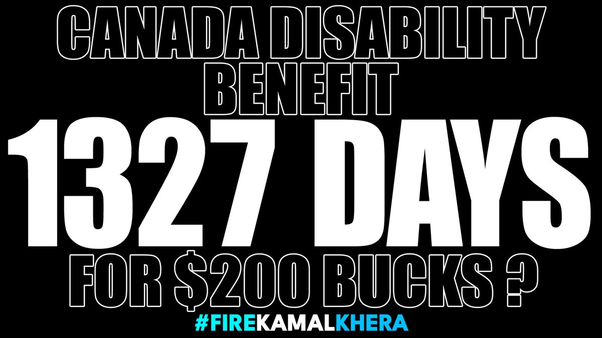 Dear Justin Trudeau (@JustinTrudeau),
It has been 1327 full days since you promised the #CanadaDisabilityBenefit to #Disabled #Canadians in poverty.

A $200 Monthly Benefit shows MP Khera's unfit for this post #FireKamalKhera #FixTheCDB
(@cafreeland @CBCNews @R_Boissonnault)