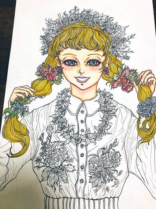 「hair flower」 illustration images(Latest)