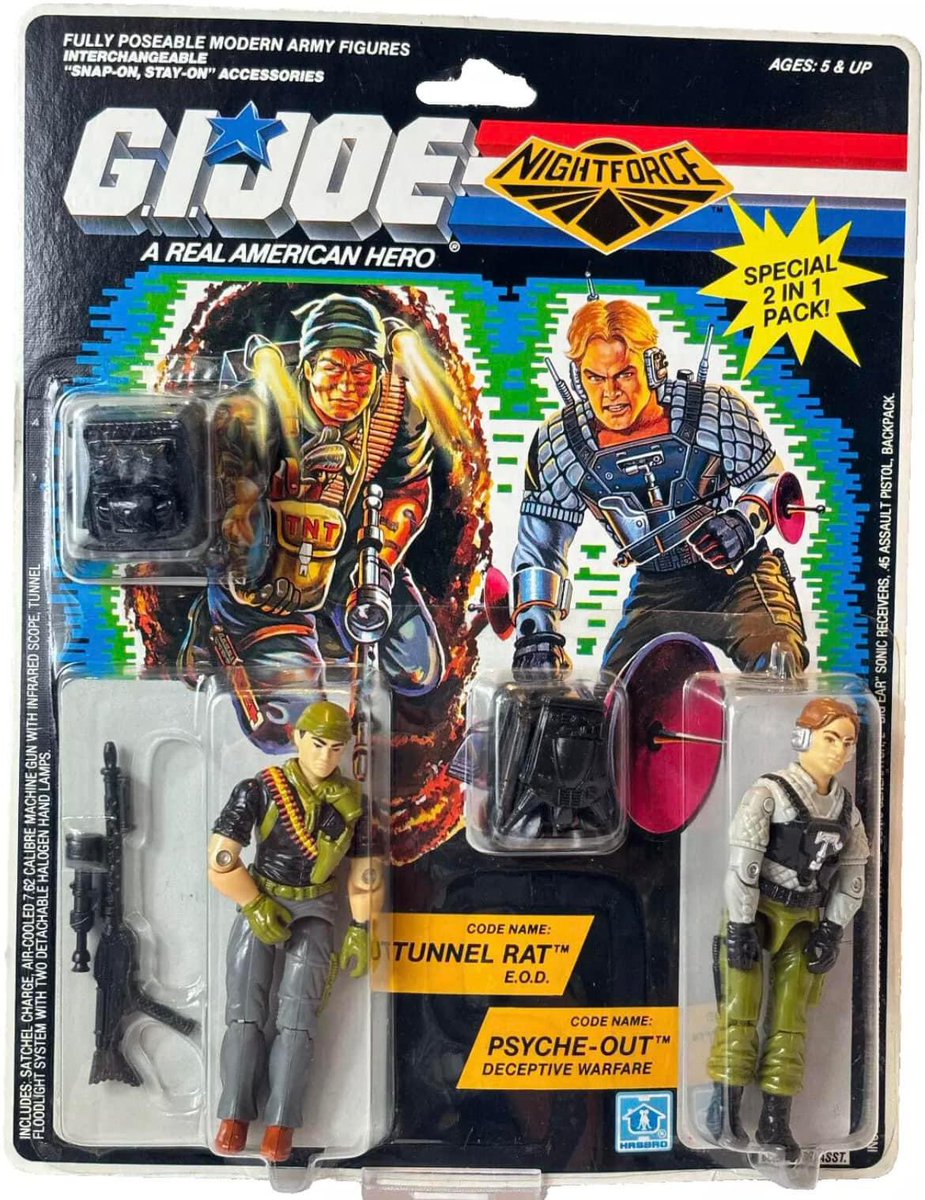 Upcoming:
Hasbro
GI Joe
Series 7
Night Force
Tunnel Rat
Psyche-Out
1988
🐀😵‍💫

#hasbro #gijoe #actionfigure #actionfigures