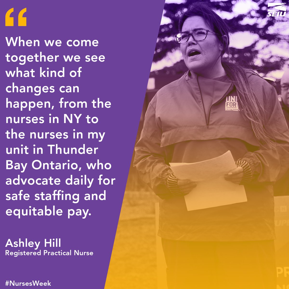 In honor of Nurses Week, we recognize and thank all of the nurses who are in the fight to improve staffing & safety for patients. Nurses like Ashley are joining together and raising their voices! #NursesWeek