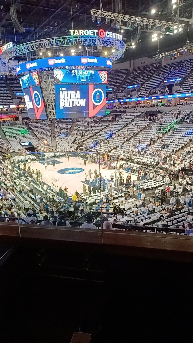 Aaronaimbot's tweet image. Wolves in 4 baby. Nothing like watching a playoff game in a suite