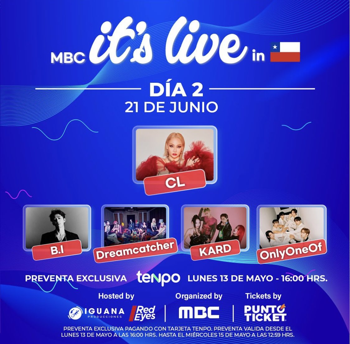 .@KARD_Official was confirmed on the 2nd day of 'MBC it's Live in Chile', which will take place on June 21st!

#KARD #카드