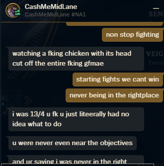 FGriffin1994's tweet photo. @riotgames so my midlaner from last game decided to rage add me so they could yell. I don't really appreciate their language :) https://t.co/aj6OUtxPbo