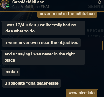 FGriffin1994's tweet photo. @riotgames so my midlaner from last game decided to rage add me so they could yell. I don't really appreciate their language :) https://t.co/aj6OUtxPbo