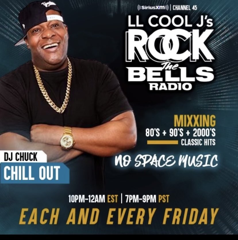 Yes it goes down tonight from NYC it the #nospacemusic show every Friday night with your dogs the @djchuckchillout at 10pm EST and 7pm PST and the encore mix at 2am EST on @llcoolj @RockTheBells radio on @SIRIUSXM channel 43 let’s goooo America and Canada #cuthecheck