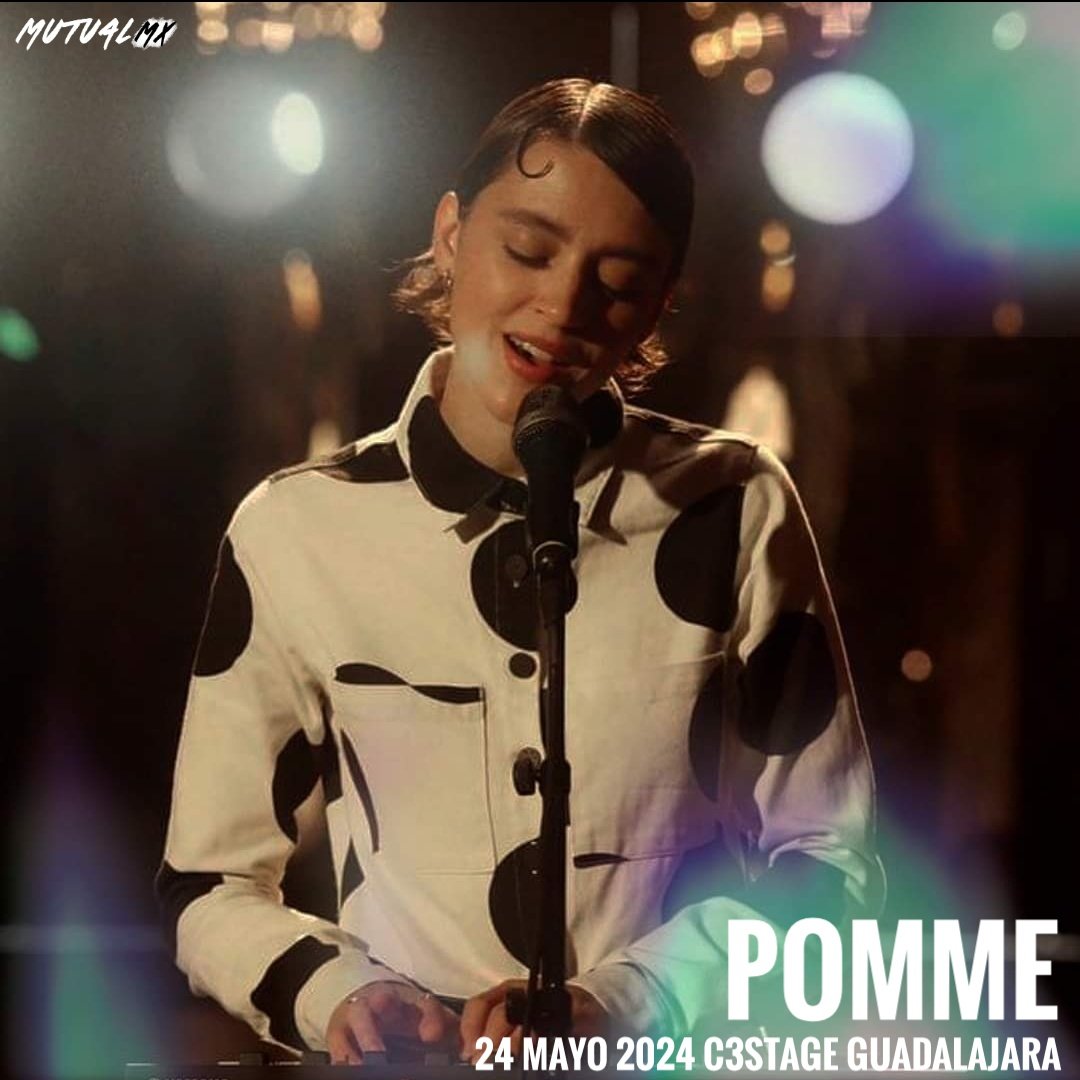 La cantautora francesa Claire Pommet, mejor conocida como, Pomme, se presentará por primera vez en Guadalajara, este 24 de mayo en el @C3Mexico presentando su álbum “Consolation”. 🎶 Presentado por @acto_live y @ocesa_total 🎟️ Boletos disponibles: ticketmaster.com.mx/pomme-guadalaj…