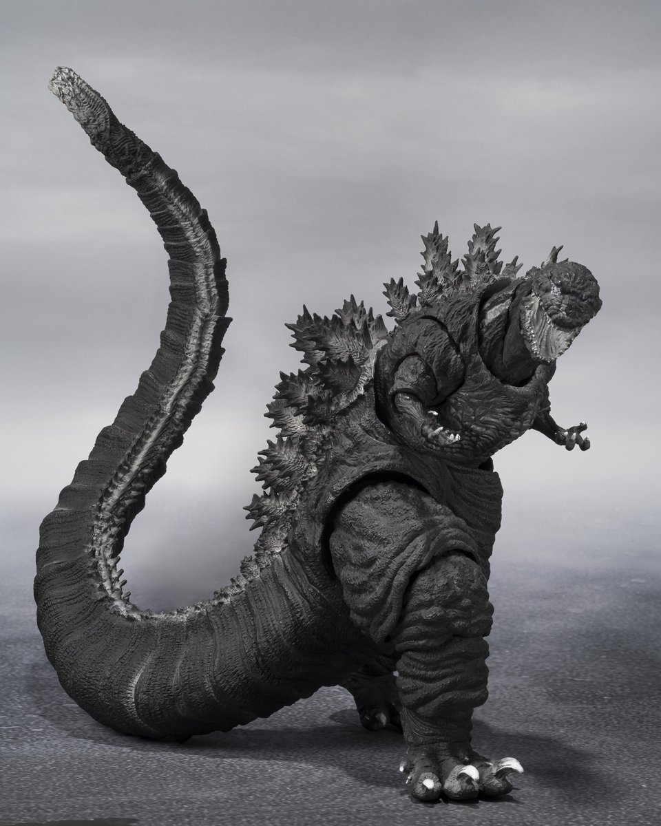 S.H.MonsterArts GODZILLA [2016] THE FOURTH ORTHOchromatic Ver. Expected: Jan. 25 MSRP: $150 The figure sculptor Takayuki Takeya himself molded and colored this Godzilla using the 3D data from the movie. #godzilla #shingodzillaorthochromatic #shmonstertarts #tamashiinations