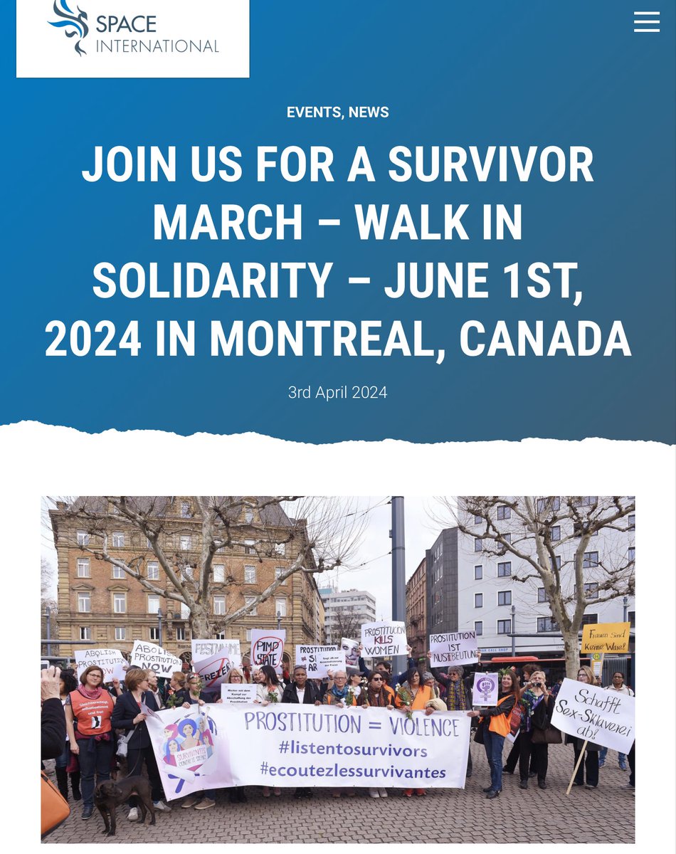 Join us on Saturday June 1, to march with @SPACEintl and @_LaCLES at the #Prostitution Survivors March. What a powerful way to open the world congress of @CAPintl #EqualityInAction #Abolition