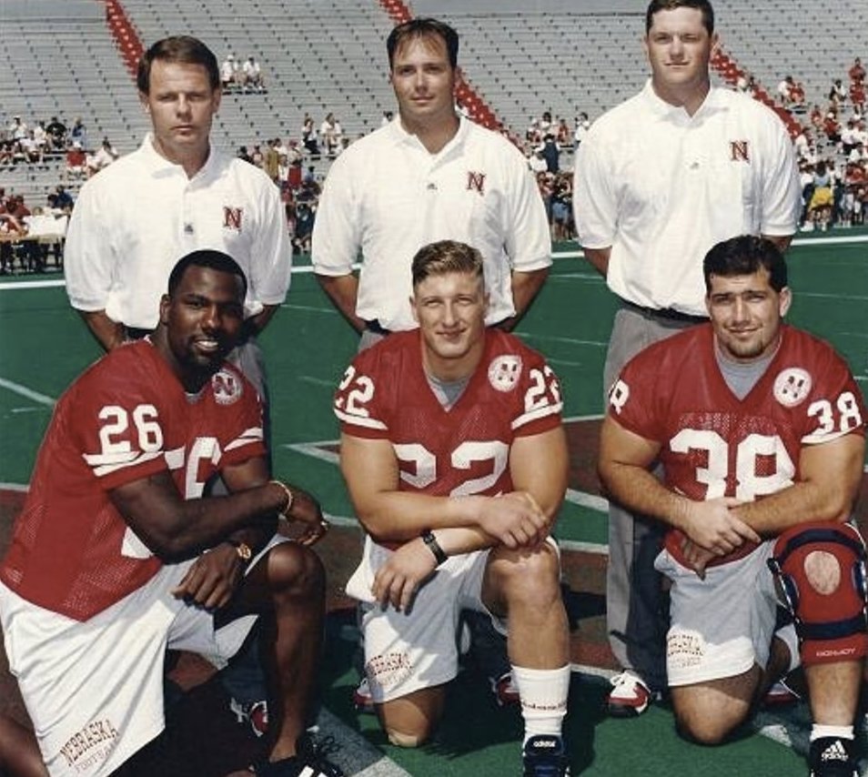 Clinton Childs, Jeff Makovicka & Chris Norris with Frank Solich, D. Schmadeke & Chad Stanley (📸 via HuskerMax )