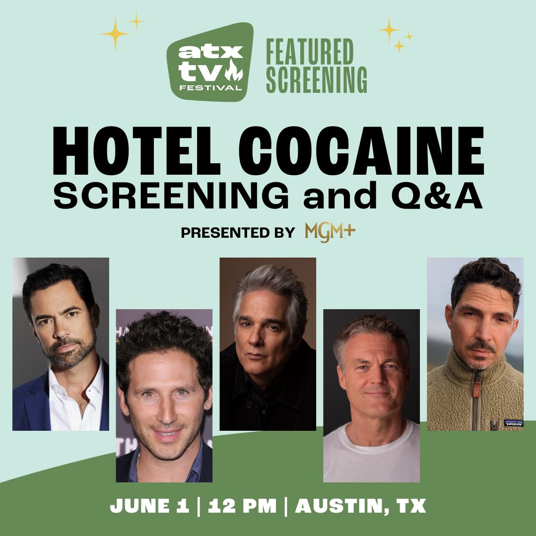 #HotelCocaine premieres on @mgmplus on June 16, which means you have a chance to see it TWO WEEKS early if you are coming to #ATXTVs13! Single tickets are available here: tickets.austintheatre.org/11077/11278