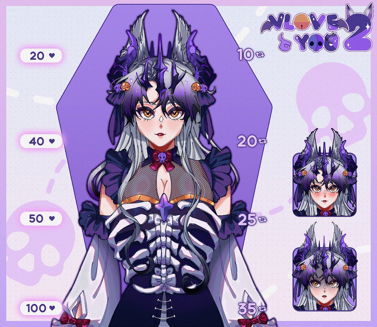 💀 ┆ full model reveal ! ₊˚⊹ ᰔ

✦ . 　⁺ 　 . ✦ . 　⁺ 　 . ✦

💜 tadaaaa! you’ve done it, my sinners! you’ve unlocked my entire model! thank you sosososo much for the love, cuties! i just can’t wait to meet you all~ 

꒰🔮꒱ #visualnovel #vly2 #CSvnjam ✦