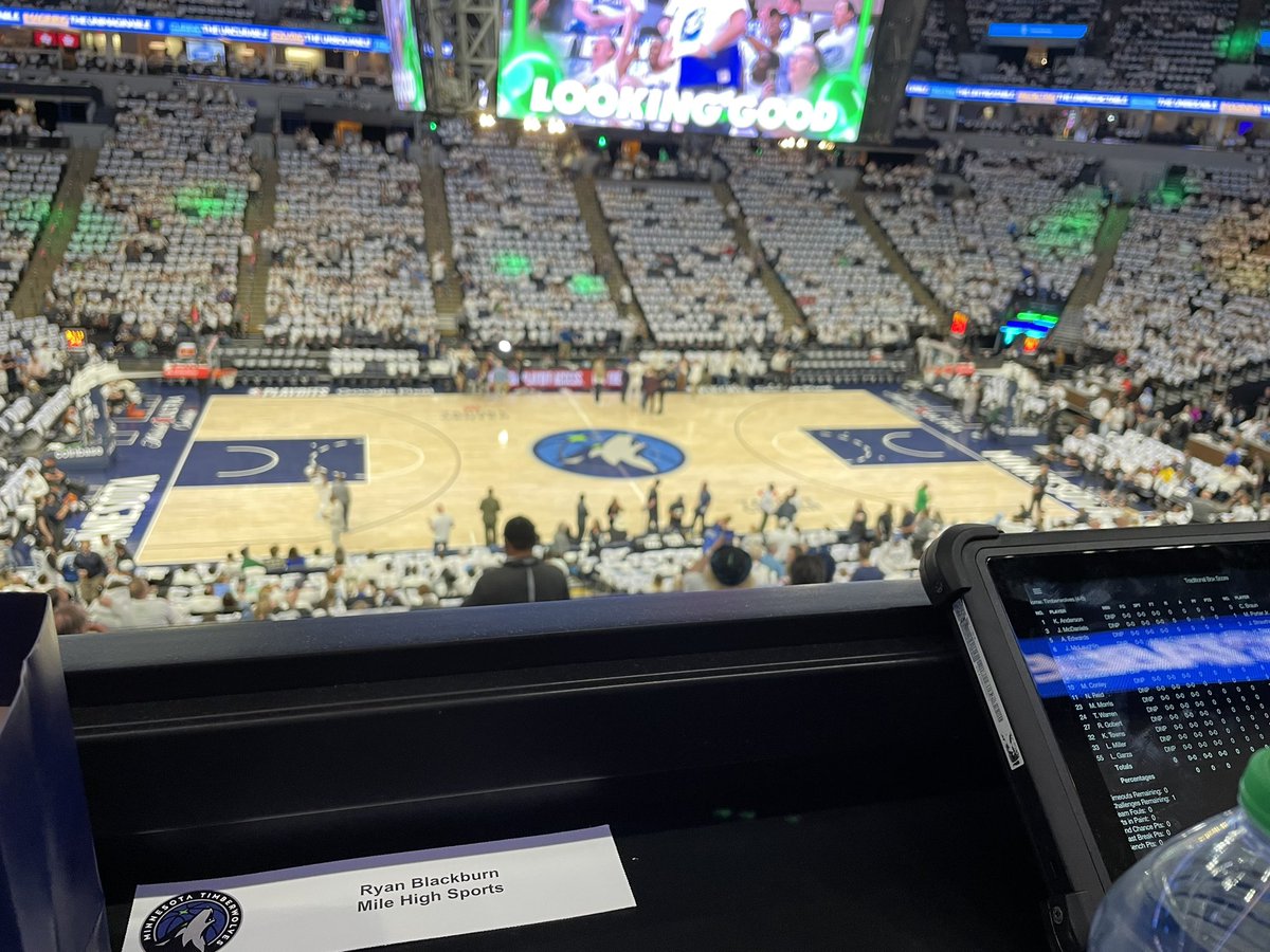 Thanks to the Timberwolves for always doing a great job taking care of road media. We are about 35 minutes away from tip. The Timberwolves are currently shaming fans for not wearing the white shirts, which are pretty dope.