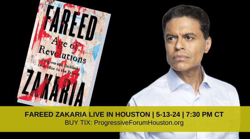 ProgressHouston's tweet photo. $45 tix sold out! Buy today!

Tix on our website: https://t.co/EyuzEOVetJ

#fareedzakaria #houston #houstonevents #hounews #houstontx https://t.co/CfA05UBIa1