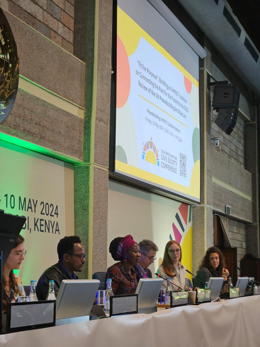 At the civil society conference #2024UNCSC in Nairobi @DrRoselynAkombe of @unpeacebuilding commended CSO representatives for launching ImPACT coalition on peacebuilding to strengthen their advocacy in 2025 Review of the UN Peacebuilding Architecture #PBAR & the Pact of the Future