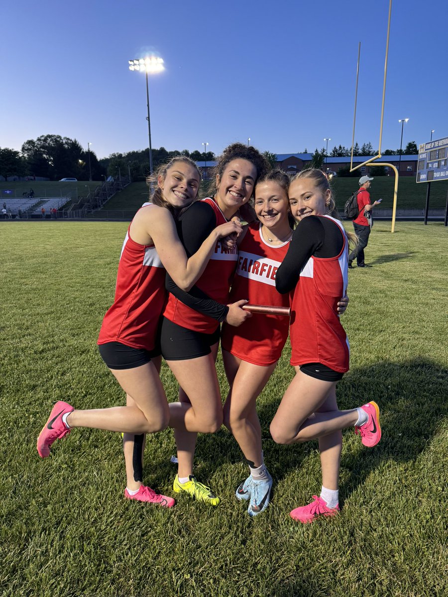 Fairfield Lions Athletics (@fairfield_lions) on Twitter photo The 4x400 team finished 1st overall at the <a href="/SHACSports/">SHAC Sports</a> league meet with a time of 4:26.07. Great job girls!
Faith Donley
Avery Teeters
Landry Teeters
Kennedy Zink The 4x400 team finished 1st overall at the <a href="/SHACSports/">SHAC Sports</a> league meet with a time of 4:26.07. Great job girls!
Faith Donley
Avery Teeters
Landry Teeters
Kennedy Zink