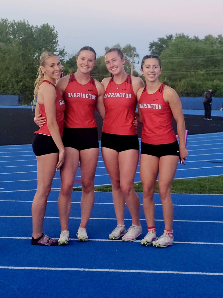 This relay team does it again this evening - Sectional Champions and headed to STATE! Let’s go Fillies! <a href="/BHS220Athletics/">BarringtonAthletics</a>