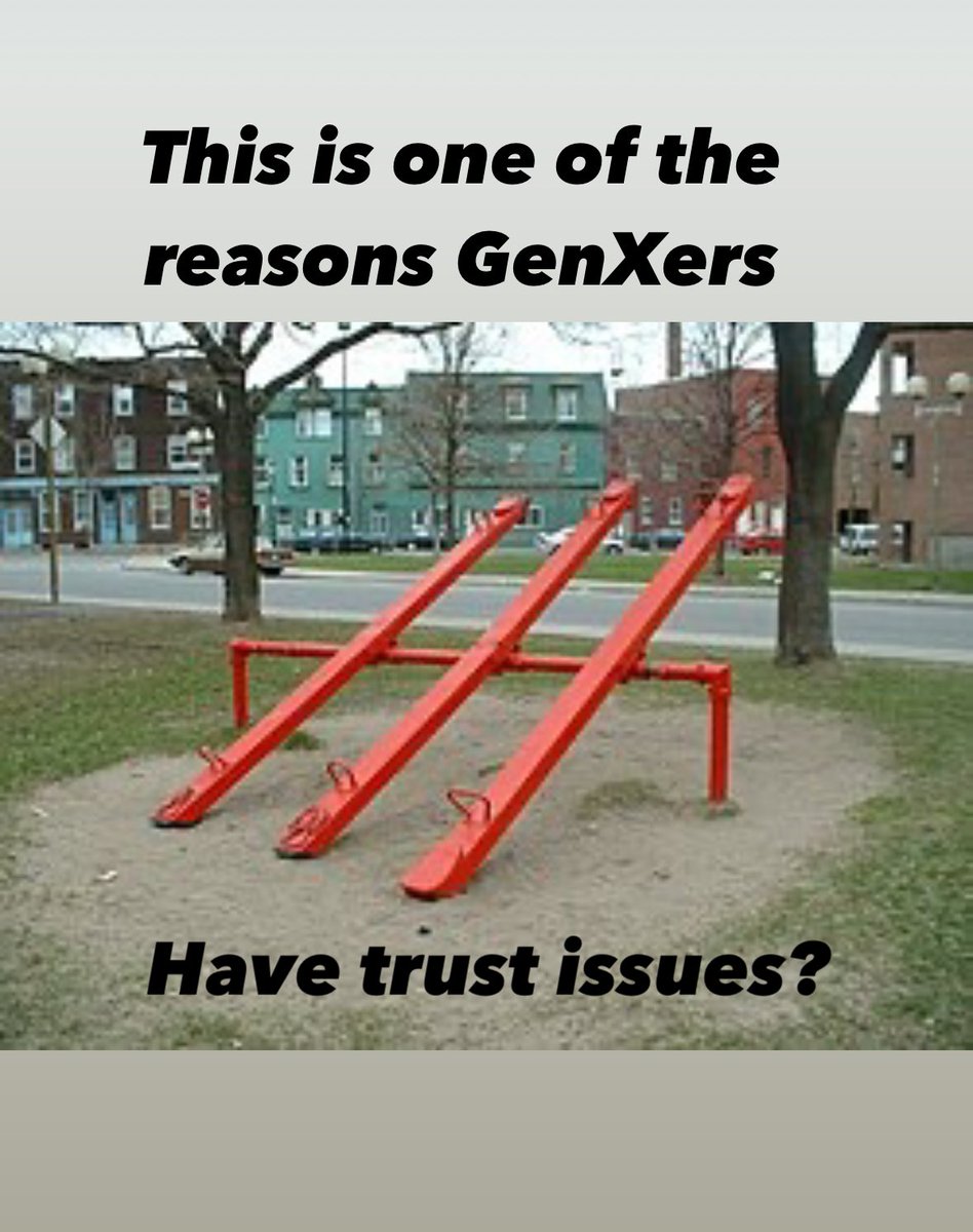 #genxtalks #seesaw #playground #recess #backintheday #school #playgroundequipment #trust #trustissues #genx #generationx