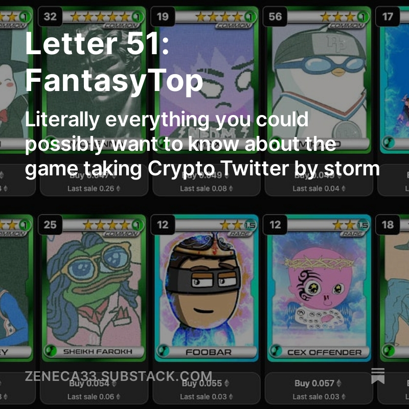 Alright 5500 words written on FantasyTop lol

- What it is and how it works
- Hero Cards
- Stars & Rarity
- Supply Dynamics
- Tournaments
- Leagues
- Rewards
- Sustainability
- The Marketplace
- Getting Started
- Predictions

Squint in the image and you'll find the link lol