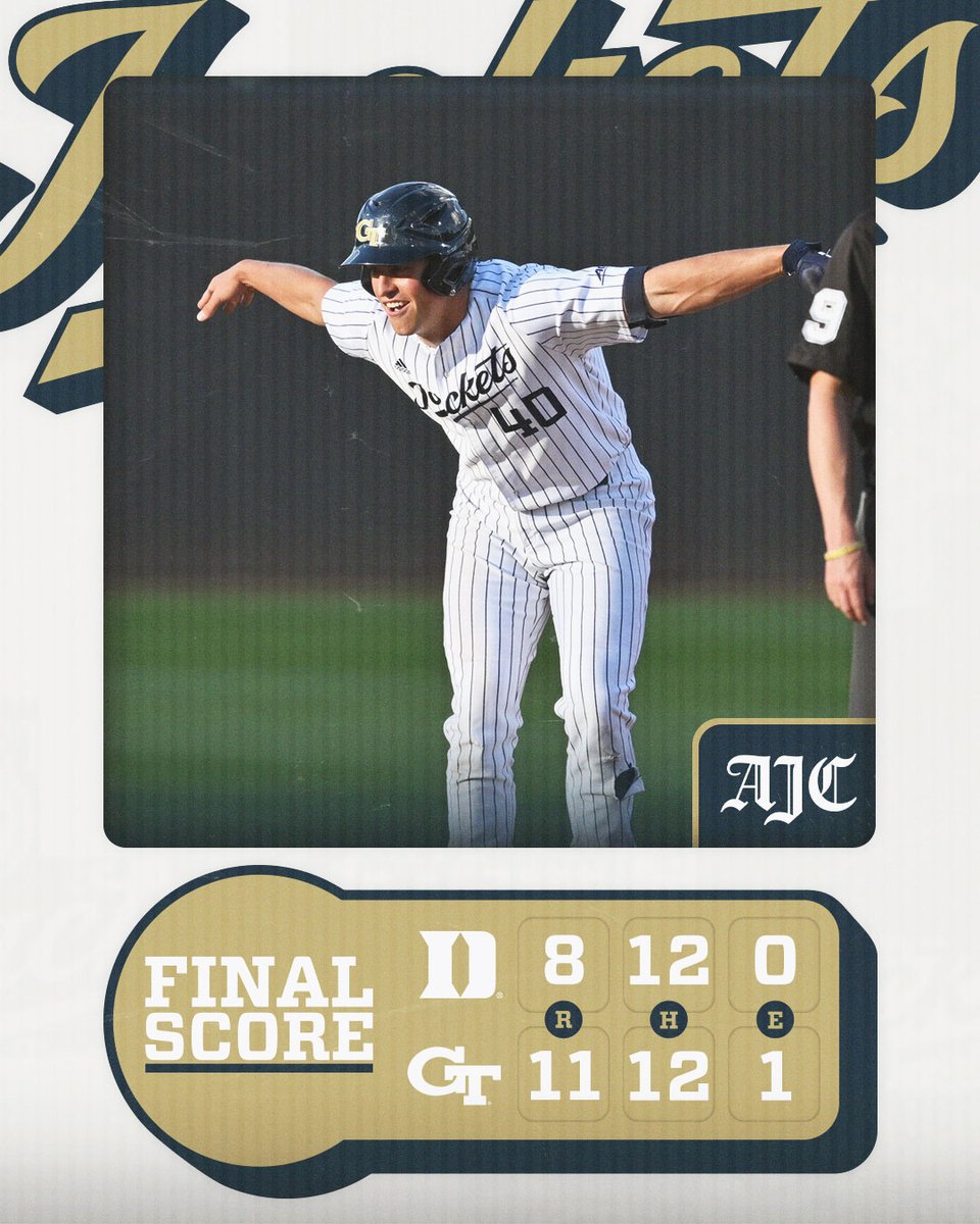 ✅ Game 1

Jackets roar to 11-8 victory on Friday over No. 9 Duke!

#WreckHavoc x #StingEm