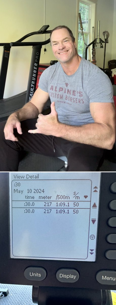 SBakerMD's tweet image. More progress here! Sub 1:09 incoming soon! Age 57 #concept2 #rowing