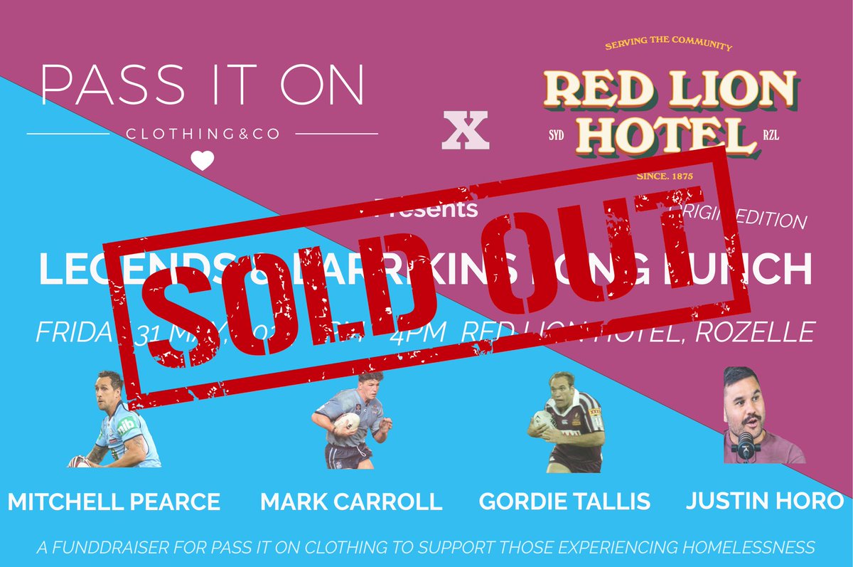 Thank to you everyone who continues to support our work helping those experiencing homelessness by attending our Legends & Larrikins Long Lunch series.🙏🏼 We have another sell out and some…❤️ 🔜 #thepassitonacademy linktr.ee/passitonclothi… @OStyle2 @ReadingThePlay