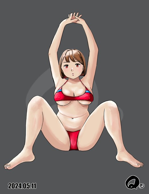 ヒカル先生のポーズカタログイラスト            
その㉒座り編 М字開脚 