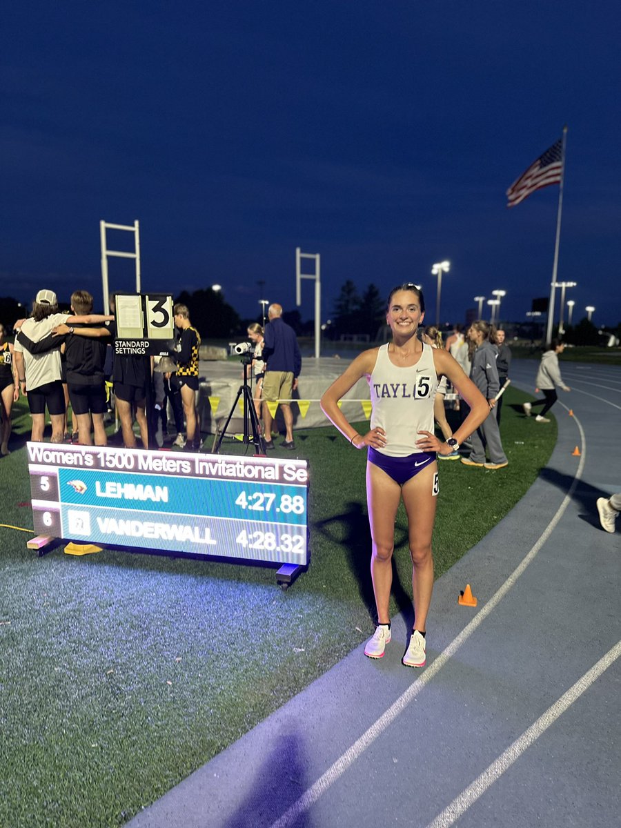 ‼️School Record Alert‼️ Noel VanderWall smashes her own school record by 5 seconds in the 1500m with a blazing time of 4:28.32!