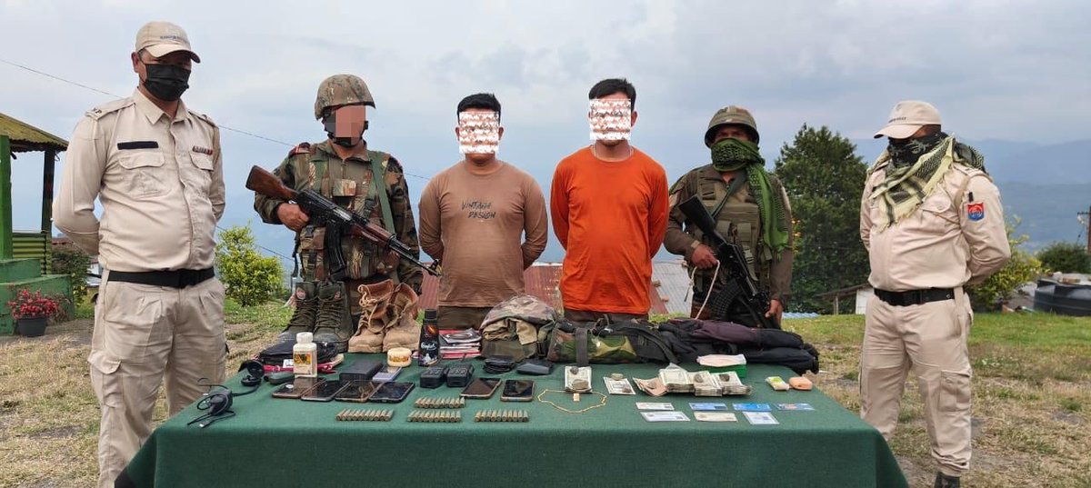 ASSAM RIFLES APPREHENDS TWO CADRES OF UNLF(K) IN MANIPUR Acting on specific intelligence of presence of cadres in general area Viewland Zone III, Ukhrul, #AssamRifles alongwith #ManipurPolice on 08 May 2024, apprehended two cadres of UNLF(K) alongwith Rs 1,71,500 in cash,