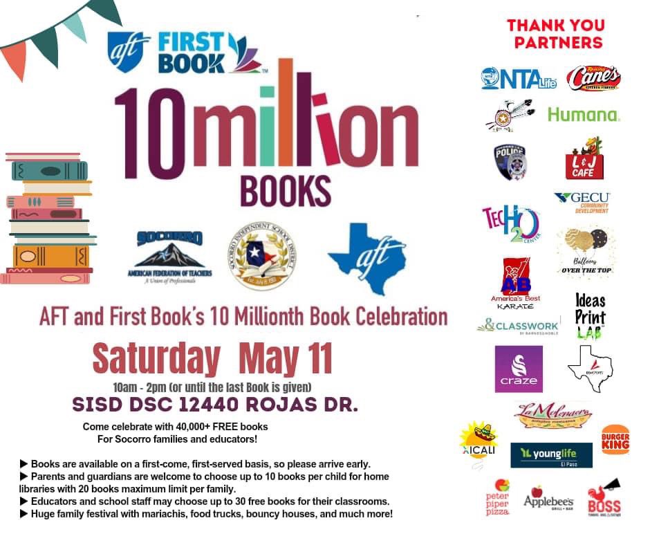 Tomorrow it’s going to be epic! Busy day getting ready for the Reading Opens the World 🌎 40,000 Free Book Distribution @SocorroISD Join @AFTunion @SOCORROAFT @FirstBook @TexasAFT May 11th from 10am to 2pm 12440 Rojas Drive #RealSolutions EVERYONE GETS BOOKS! 📚@AFTEVPDeJesus