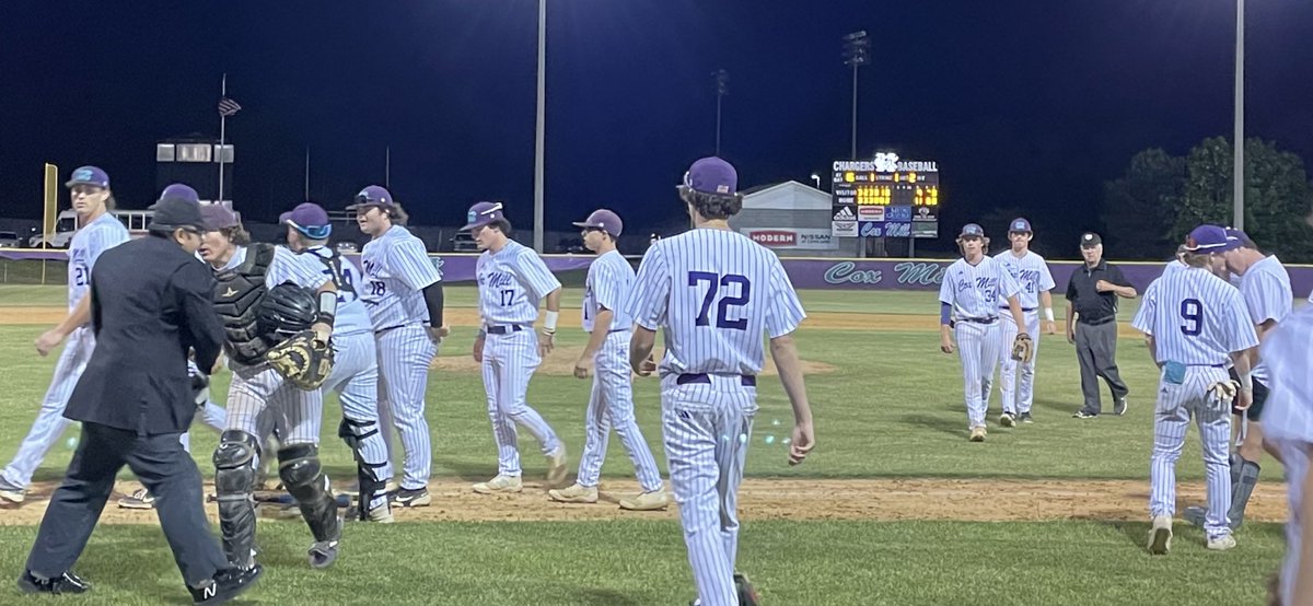 Congratulations to Cox Mill Baseball on their 11-9 win over Davie Co. tonight in the second round of @NCHSAA playoffs‼️ Moving on to round three on Tuesday night‼️@CoxMillSports @CoxMillHS @CabCoSchools