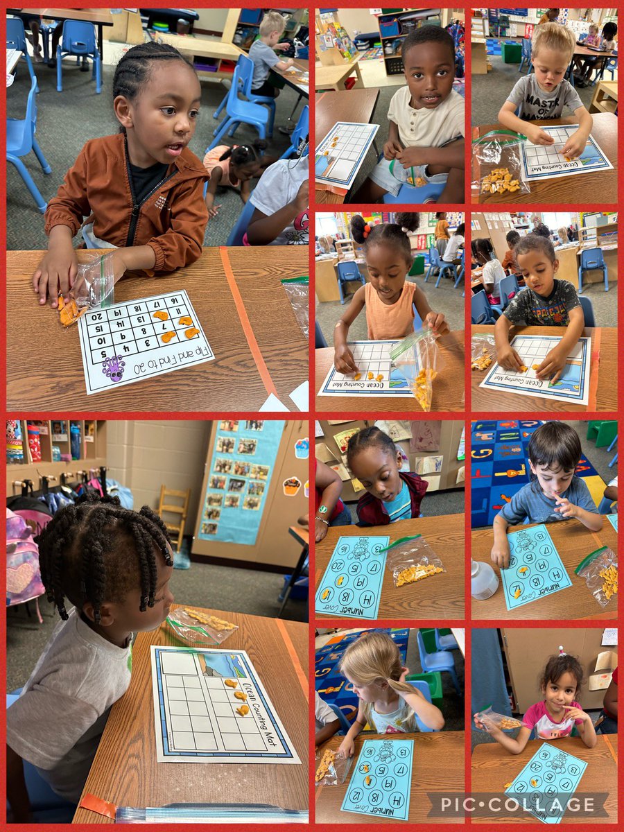 This week for math centers we used one-to-one correspondence skills to count penguin and fish crackers. They also played BINGO using whale crackers. @HumbleISD_PREK @HumbleISD_ESE #eseSOAR #play4prek #prekexplorers