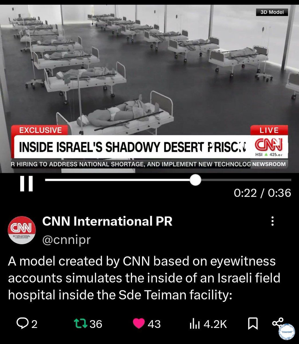 💙 udah baca n nonton hasil investigasi CNN terbaru ga? 

whistleblower israel mengungkap tahanan palestina di rumah sakit militer disiksa secara psikologis n direndahkan kaya gini. matanya ditutup, dipakein pempers doang, trus tangan n kakinya diborgol. ga jarang  (cont..)