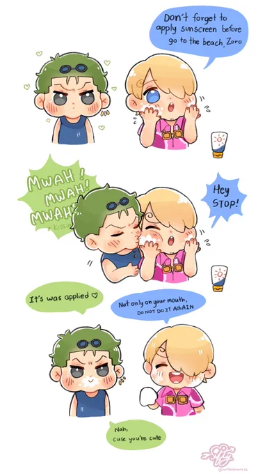 Sunscreen doesn't protect your cheeks from your boyfriend babe 🫣
#zosan #ゾロサン #ZS #โซซัน 