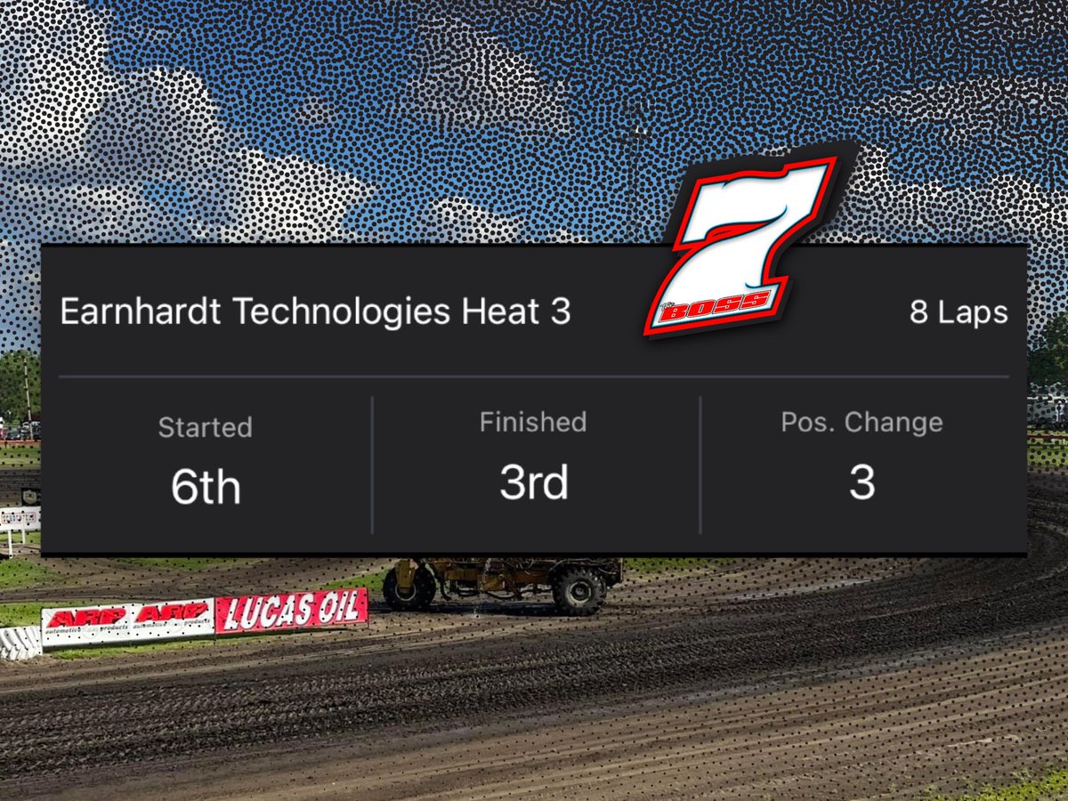 P3 finish in Earnhardt Technologies Group Heat 3 transfers Ross to the @lucasdirt A-Main here at @FarmerCityRacin