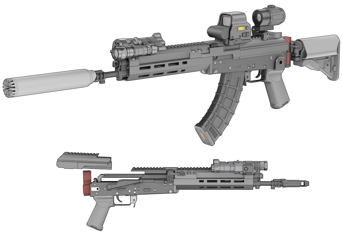 AK-15 with the notional chassis with a specialized rear trunnion mount railstock adapter.