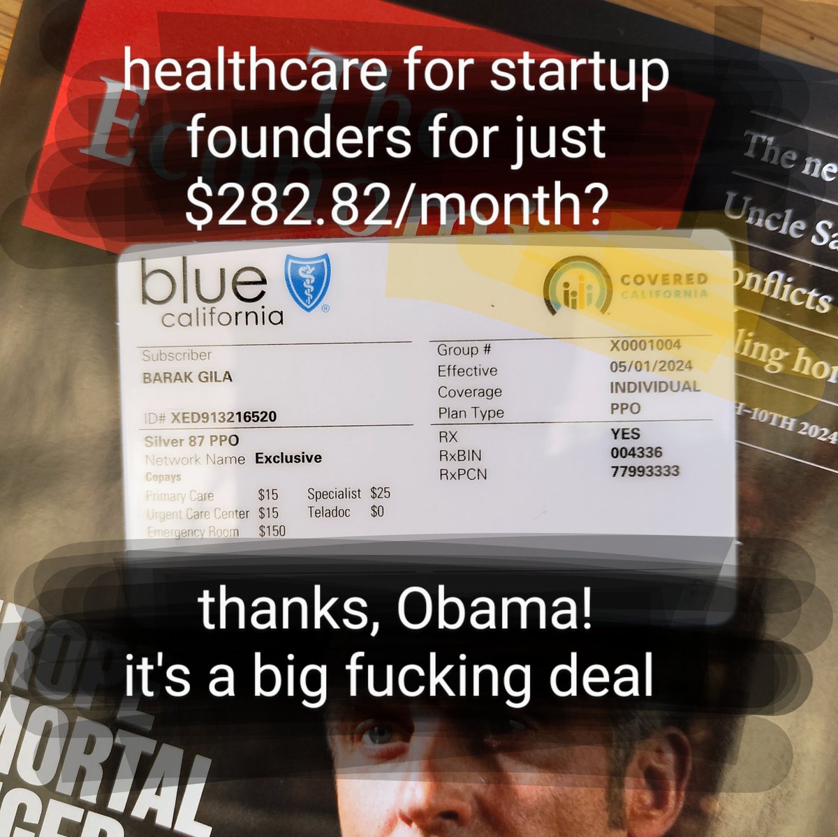 when my income went to $20k/year, I got $500 off my healthcare on @CoveredCA. No cap! That's #Bidenomics for entrepreneurs, and it's still a big fucking deal.
