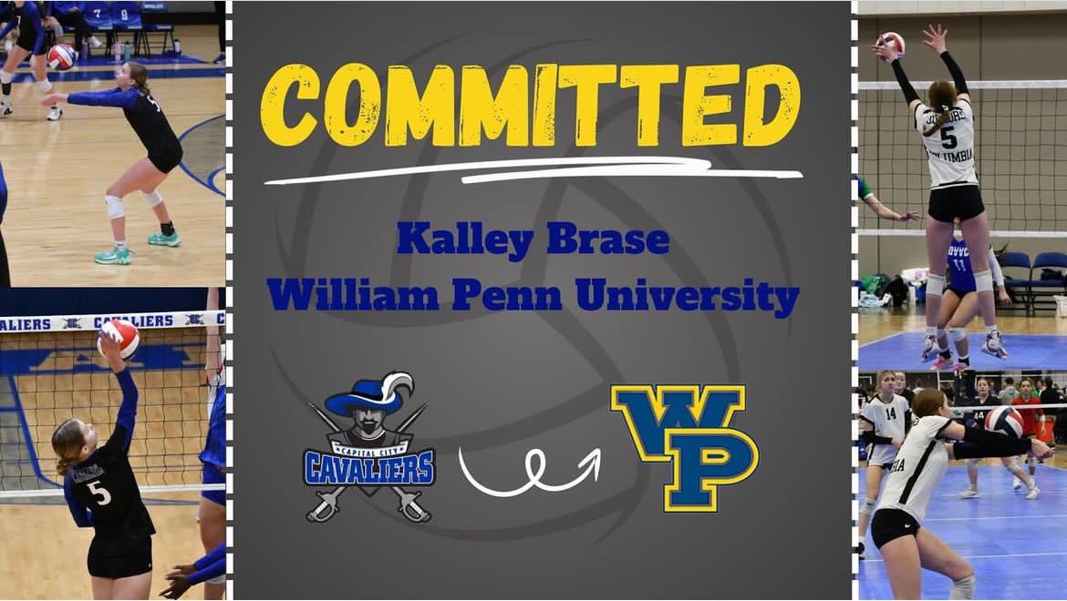 Capital City Cavaliers Volleyball (@capcitycavsvb) on Twitter photo Our first commit of the 2025 class!!! Kalley we are beyond proud of you and excited for this next step! <a href="/wpu_volleyball/">William Penn Women’s Volleyball</a> is lucky to be getting such an amazing athlete and person! <a href="/BraseKalley/">Kalley Brase</a> let’s go to work! Our first commit of the 2025 class!!! Kalley we are beyond proud of you and excited for this next step! <a href="/wpu_volleyball/">William Penn Women’s Volleyball</a> is lucky to be getting such an amazing athlete and person! <a href="/BraseKalley/">Kalley Brase</a> let’s go to work!
