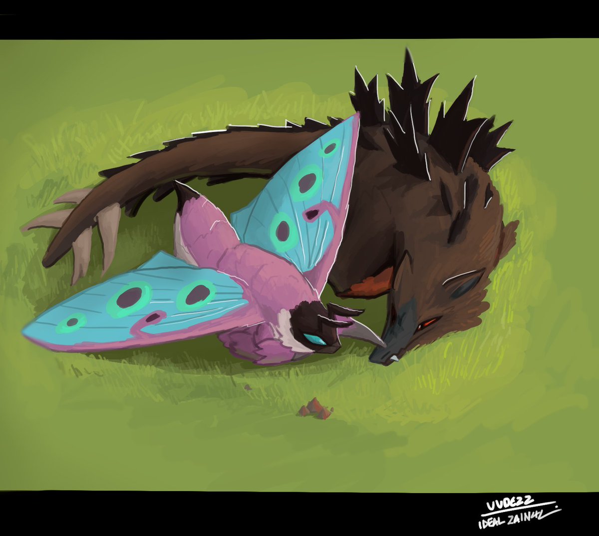 YOUR WEEKLY FANGOJI MOTHZILLA DRAWING:

For this week we have @kyanzilla's Kibō x Megami, another lovely pairing.

#fangoji #mothzilla