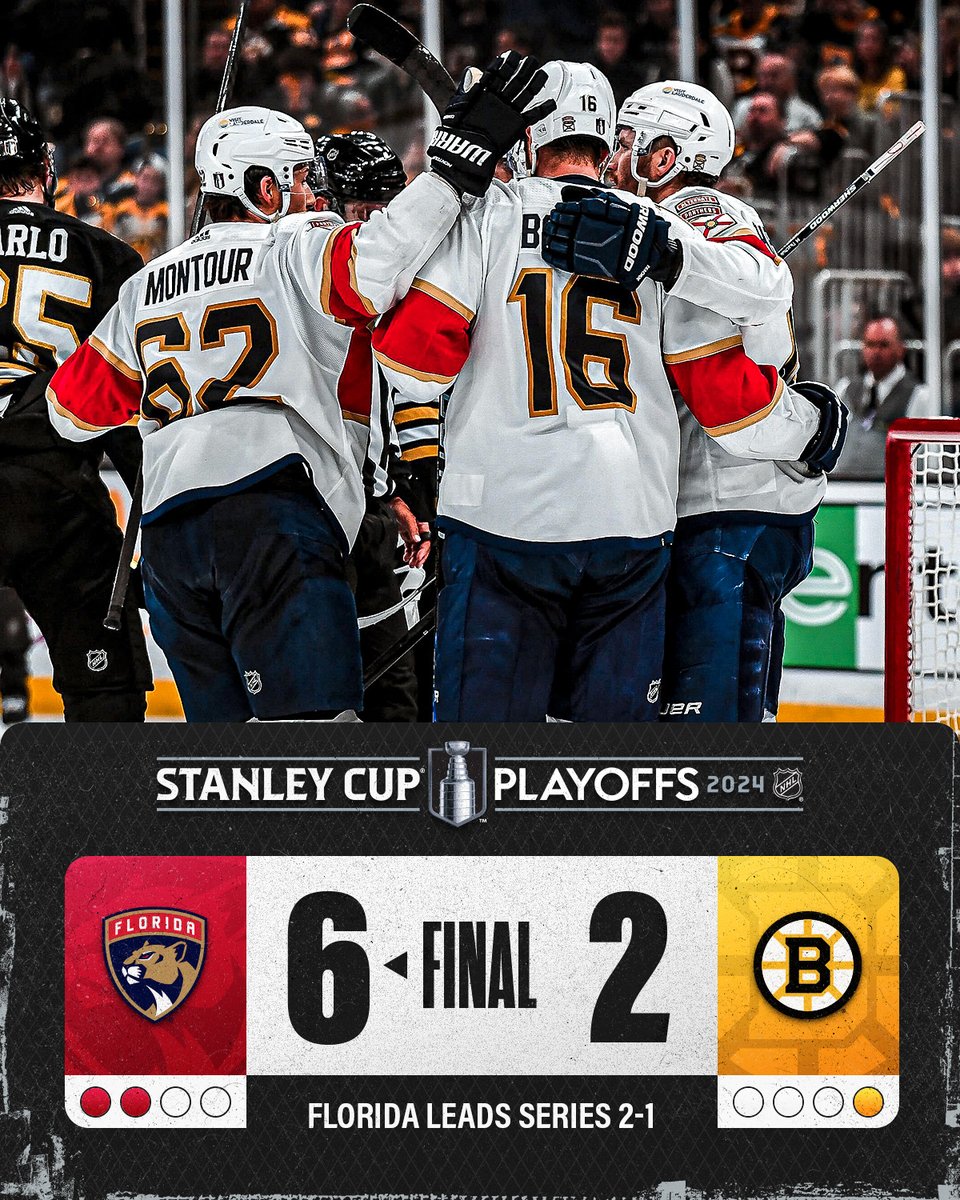 The @FlaPanthers win Game 3 to take a 2-1 series lead! 😼 #StanleyCup