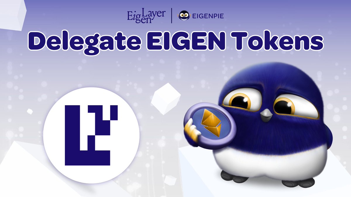 Attention $EIGEN holders from @eigenlayer.📢 You can now delegate your $EIGEN tokens to @Eigenpiexyz_io Node Operators and receive 1 Eigenpie Point per 100 $EIGEN tokens delegated per hour.⚙️ Delegate:⬇️ eigenlayer.magpiexyz.io/restake This process allows EIGEN token delegators to