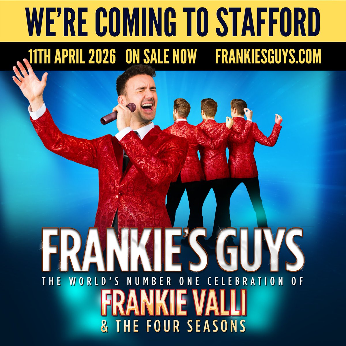 ❤️🥳STAFFORD WE’RE BACK!

Loved our show last night?  Wanna relive the feeling next time we're at the Stafford Gatehouse?

Click here 👇👇👇
🇬🇧 Frankiesguys.com⁠
⁠
#jerseyboysband #tributeband #frankiesGuys #jerseyboys #frankievalli